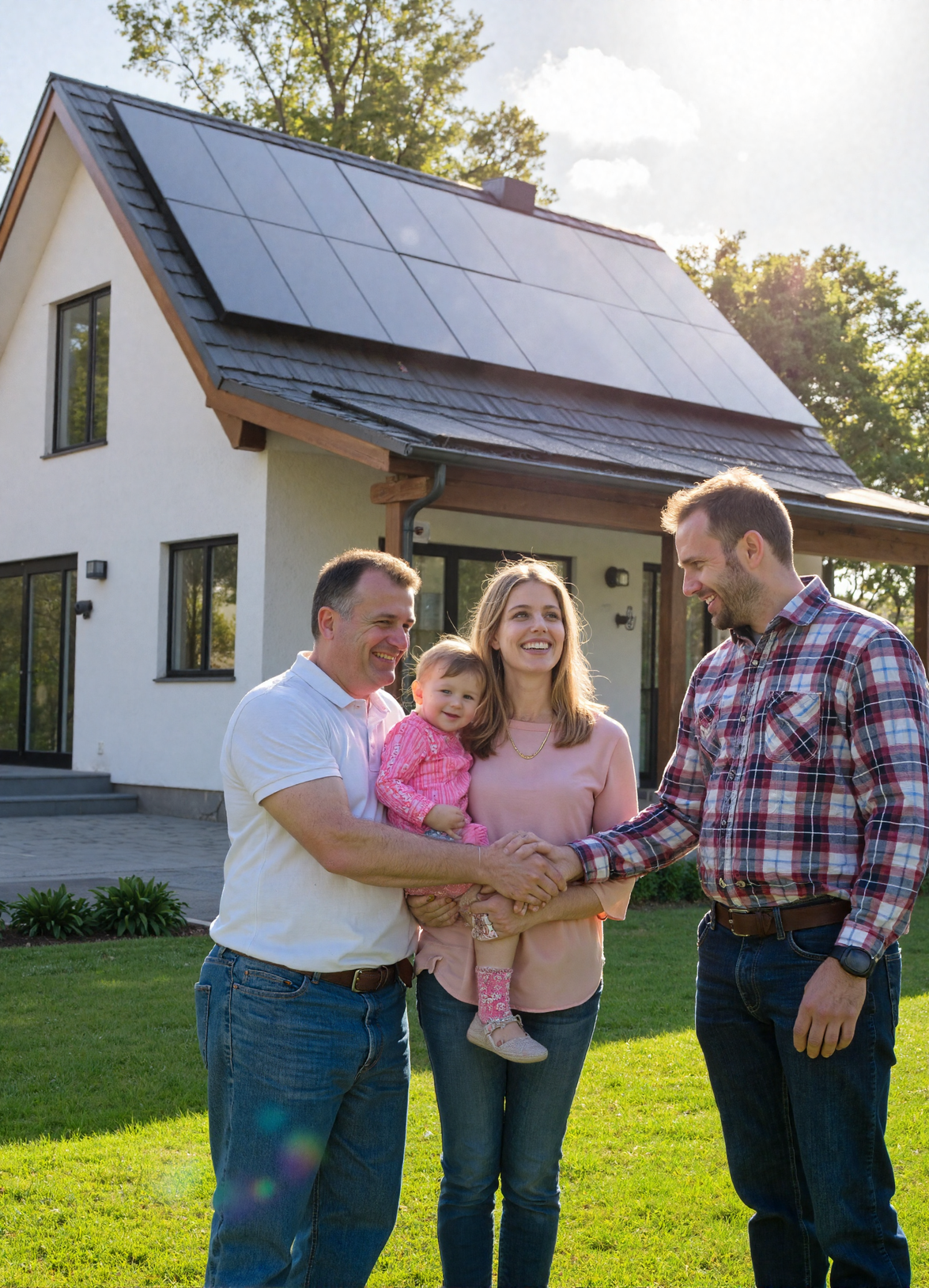 Maison avec panneaux solaires
