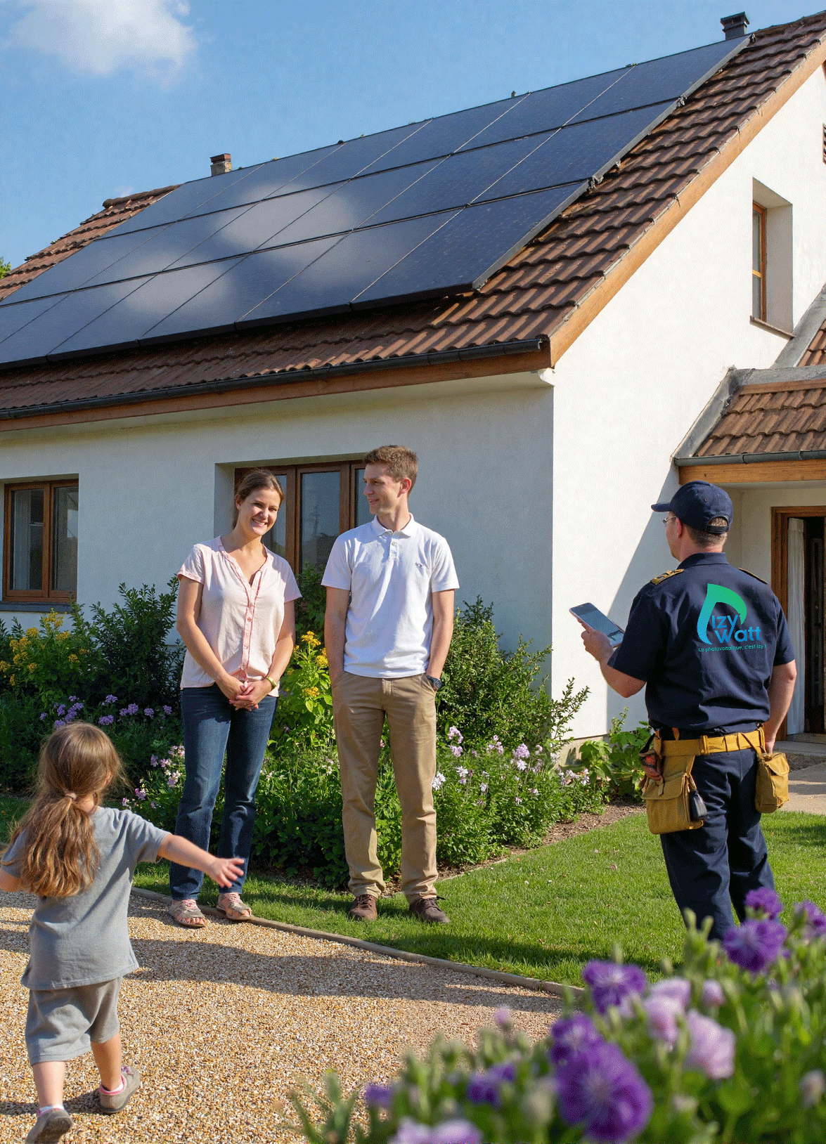 Maison avec panneaux solaires
